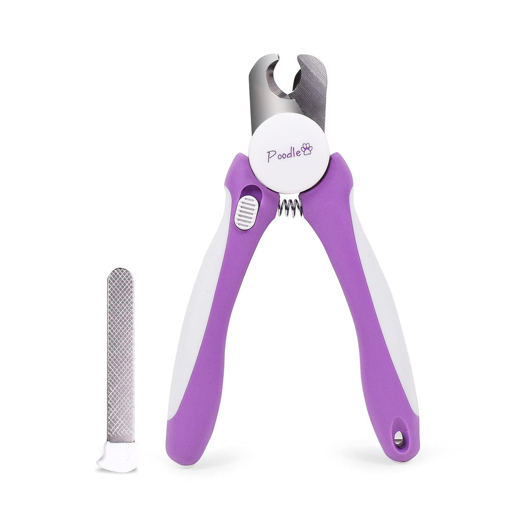 Professional Nail Clippers With Safety Guard For Dogs & Cats By Poodle Pet- Pet Grooming Clippers With Stainless Steel Blades For Smooth Cuts- Dog Nail Trimmers With Hidden File For Small & Large Dogs - PawsPlanet Australia