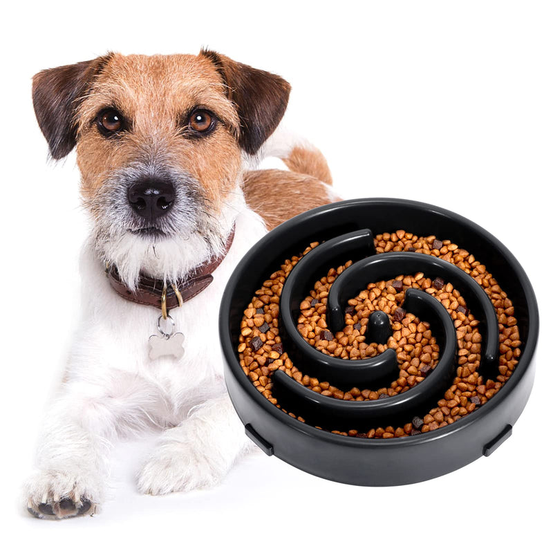 WHIPPY Slow Feeder Bowl for Small Medium Dog Fun Feeder Maze Dog Food Water Bowl Anti-Slip Puzzle Bowl No Chocking Healthy Interactive Bloat Stop Dog Bowl Dish,Medium,Black A-black - PawsPlanet Australia