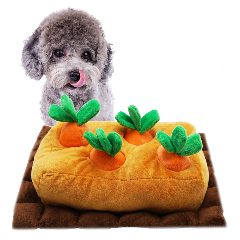 Lepawit Dog Plush Toy Carrot Dog Toy Interactive Squeaky Crinkle Hide and Seek Plush Dogs Toys Hide Treats Puzzle Toys for Small Medium Dogs with 4 Carrots - PawsPlanet Australia