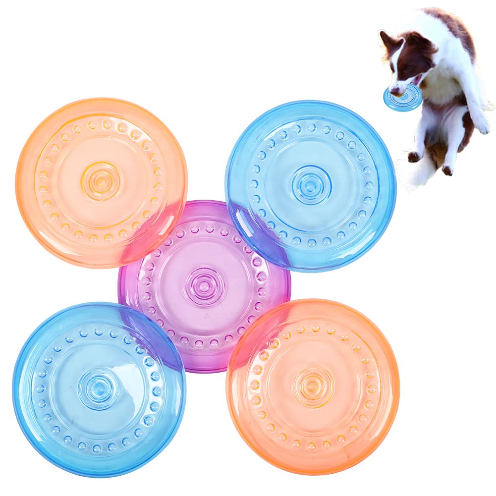 Tipatyard 5 Pack Rubber Dog Frisbee Indestructible Soft Frisbee Dog Toy for Small Medium Dogs （diameter : 6.2 inch） - PawsPlanet Australia