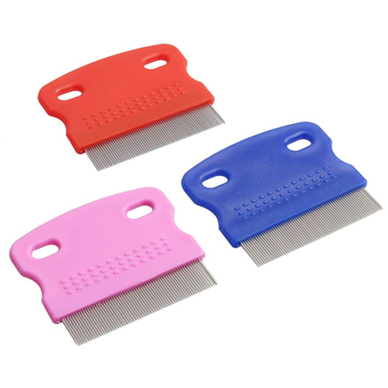 3Pcs Flea Comb Cat Dog Pat Comb Flea Comb Remover with Handle Flea Removal Grooming Comb Stain Remover Combs for Long Hair Dogs and Cats（Random Color) - PawsPlanet Australia