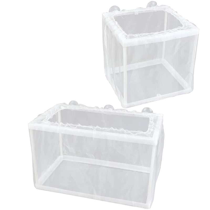 YYS 2 Pack Aquarium Fish Breeder Box, Fish Isolation Box, Hatching Box, Juvenile Fish Spawning Incubator, Water Isolation Net Hatchery with Incubator Mesh and 10 Suction Cup(Small Size,Big Size) - PawsPlanet Australia