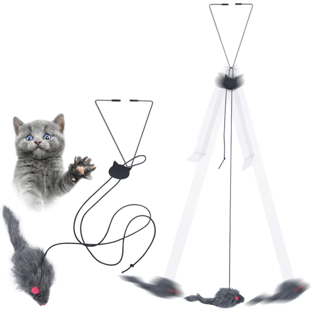 Kalimdor Interactive Cat Feather Toys,Retractable Cat Teaser Toy ，Hanging Interactive cat Toys for Indoor Cats Kitten Play Chase Exercise, Kitten Fun Mental Physical Exercise Puzzle Kitten Toys 1 pack - PawsPlanet Australia
