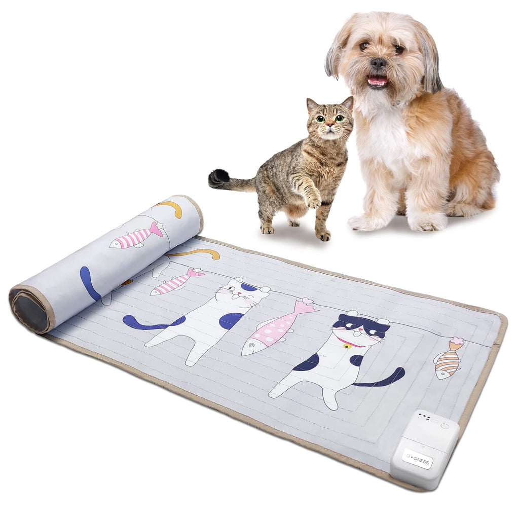 Shock Training Mat for Cats and Dogs, 32” x 15”/60" x 15" Electric Polyester Printed Pet Repellent Mat, Touch Sensitive Pad for Indoor, Keeps Pets Off Couch, Sofa, Counter Cat balcony Large 60" x 15" - PawsPlanet Australia
