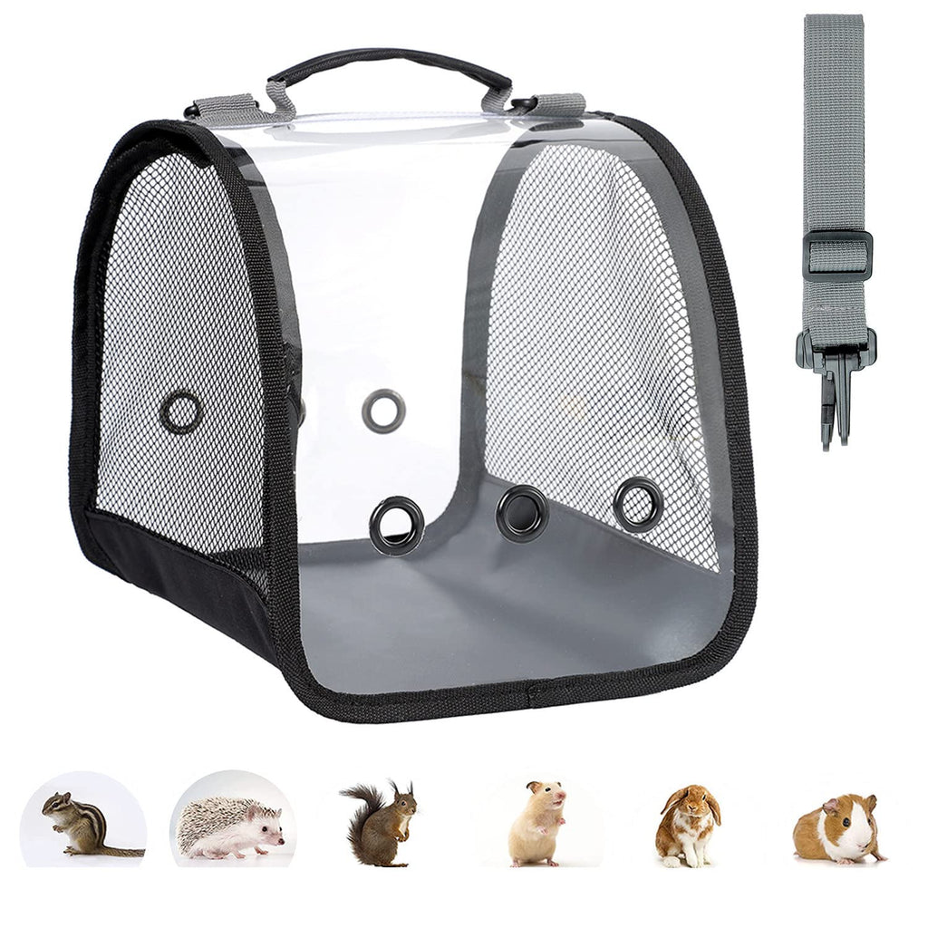 Small Animal Carrier Bag, Portable Guinea Pig Carrier for 2, Hamster Cage, Bird Rat Guinea Pig Squirrel Carrier Black - PawsPlanet Australia