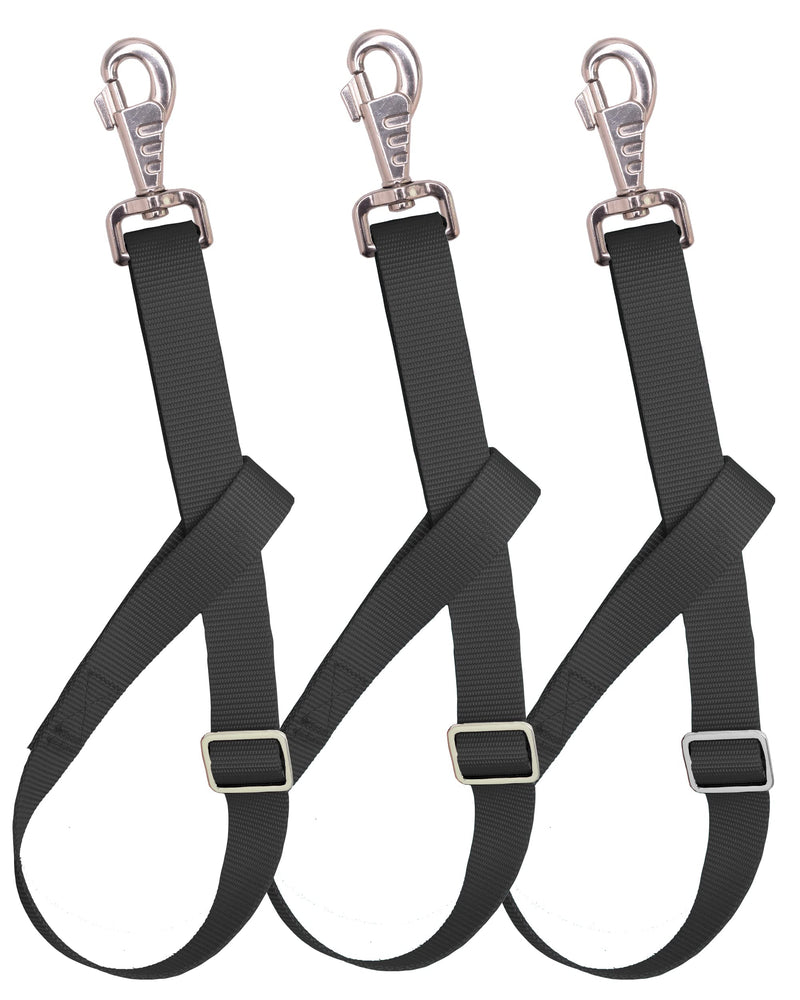 Loaged Adjustable Nylon Bucket Strap （3 Pack）- for Hay Nets, Water Buckets, Hanging Strap,Horse Outdoor Feeders,Heavy Duty Horse Water Feed, 30" Black - PawsPlanet Australia