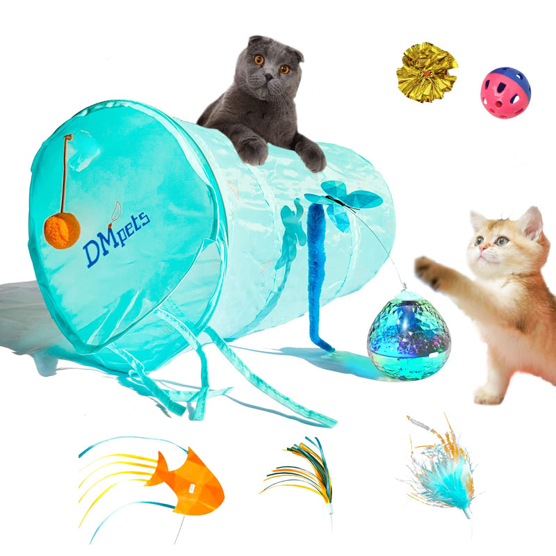 Migipaws Interactive Cat Toys Pack Cat Tunnel Phantom Shadow Play Like Movie Automatice Crystal Tumbler Cat Teaser USB-C Rechargeable Cat Box Toy Bundle Crinkle Ball Bell Ball Plush Ball Shadow Play tunnel cat toy - PawsPlanet Australia