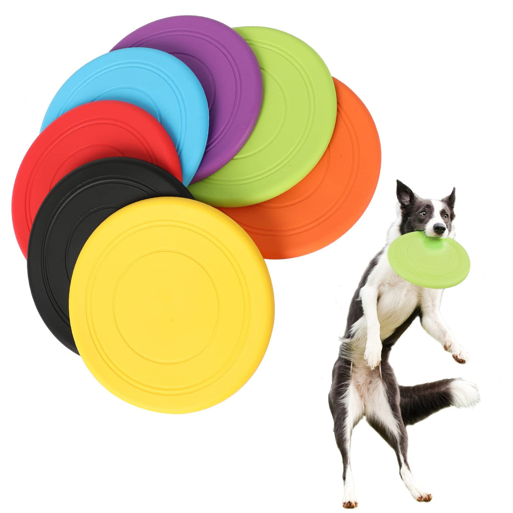 Tipatyard 7 Pack Silicone Dog Flying Disc Puppy Flyer Toy for Small Medium Dogs Puppy Toys(New) - PawsPlanet Australia