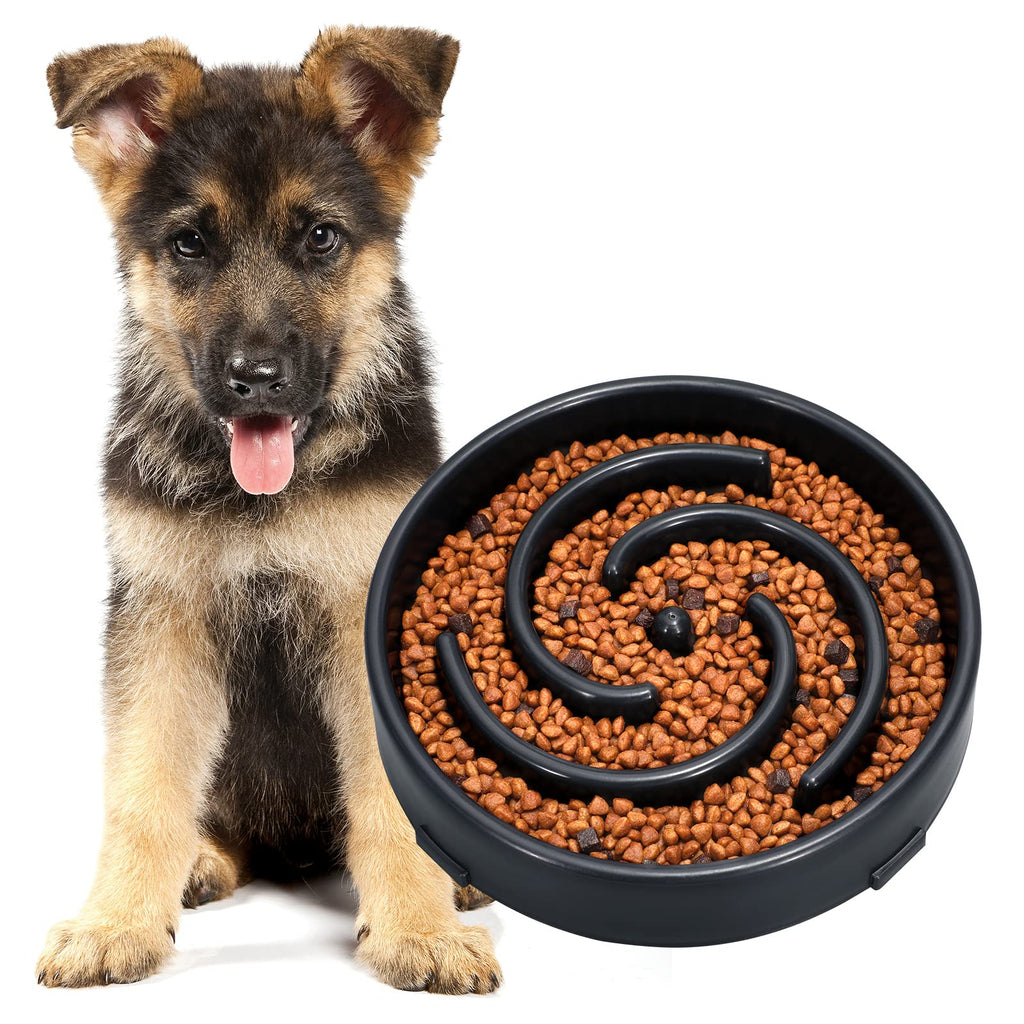 JASGOOD Slow Feeder Dogs Bowl for Large Dogs,Anti-Gulping Pet Slower Food Feeding Bowls Stop Bloat,Preventing Choking Healthy Design Dogs Bowl Small/Medium H-Black - PawsPlanet Australia