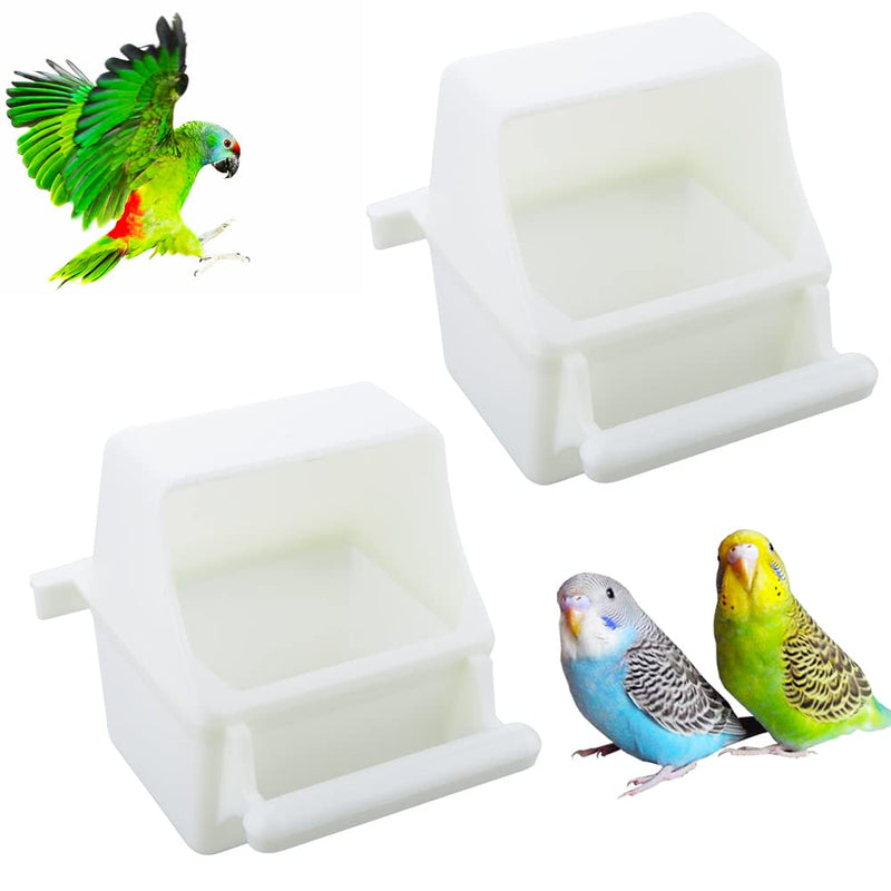 2 Pcs Small Bird Slot Feeder No Mess Cage Hanging Feeder Cup Plastic Food & Water Dispenser Bowl - PawsPlanet Australia