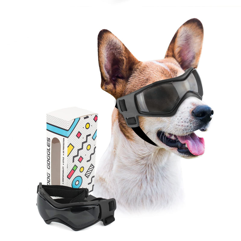 PETLESO Dog Goggles Small Breed, Easy Wear Small Dog Sunglasses, Adjustable UV Protection Puppy Sunglasses for Small to Medium Dog Black - PawsPlanet Australia