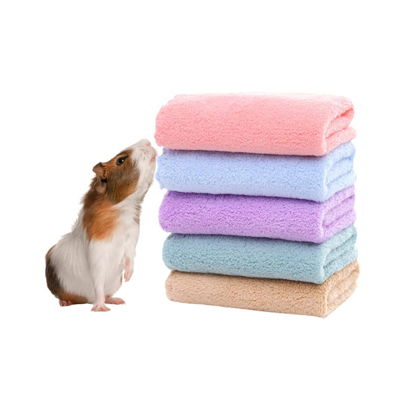 5 Pieces of Guinea Pigs Soft Blankets, Hamster Fleece Cage Liners, Small Animals Bedding Mats Bathe Towels 11.8"x 11.8" - PawsPlanet Australia