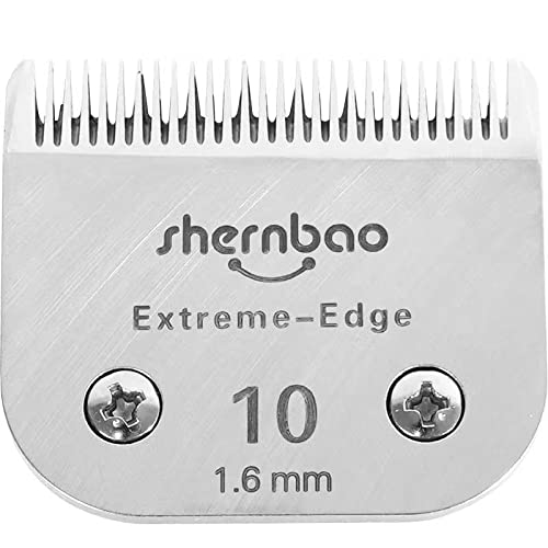 shernbao Extreme-Edge Series Pet Clipper Blade, Made of Japanese High-Carbon Steel Mixing Trace Amounts of Chrome-Vanadium (Crm65), Compatible with Most Andis, Oster, Wahl A5 Clippers 10# 1.6mm - PawsPlanet Australia
