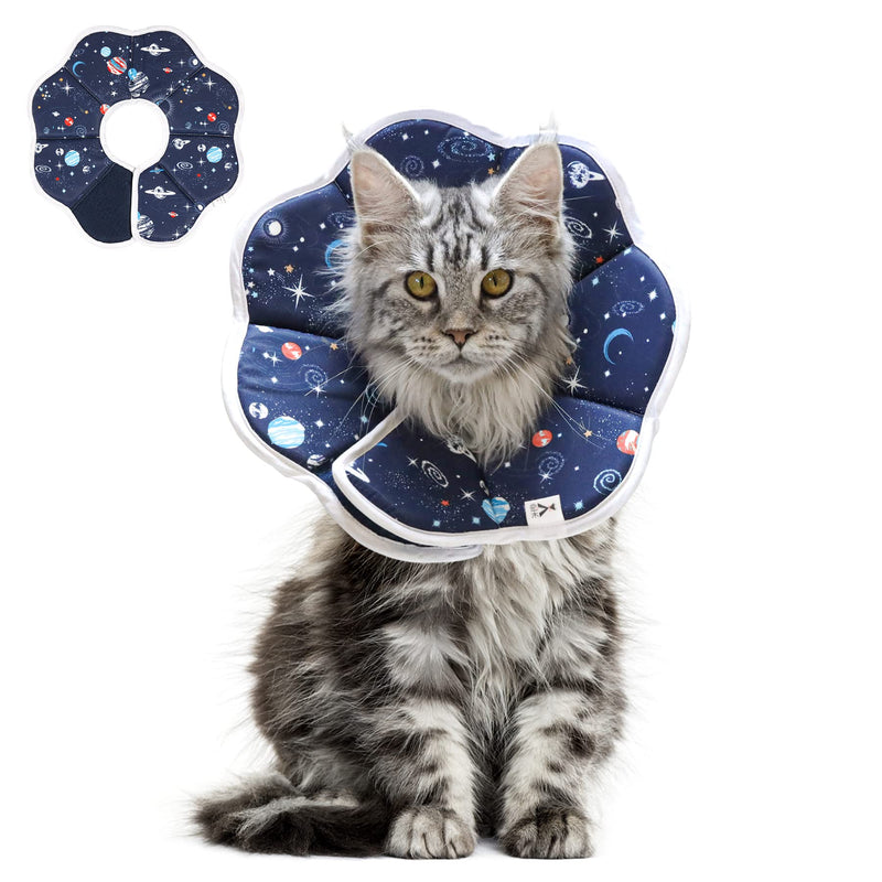 ComSaf Soft Cat Recovery Collar, Protective Adjustable Pet Cone Collar for After Surgery, Comfortable Lightweight Elizabethan Collar for Cat Kitten Prevent from Licking Wounds, Not Block Vision M (Neck:9-11 in) - PawsPlanet Australia