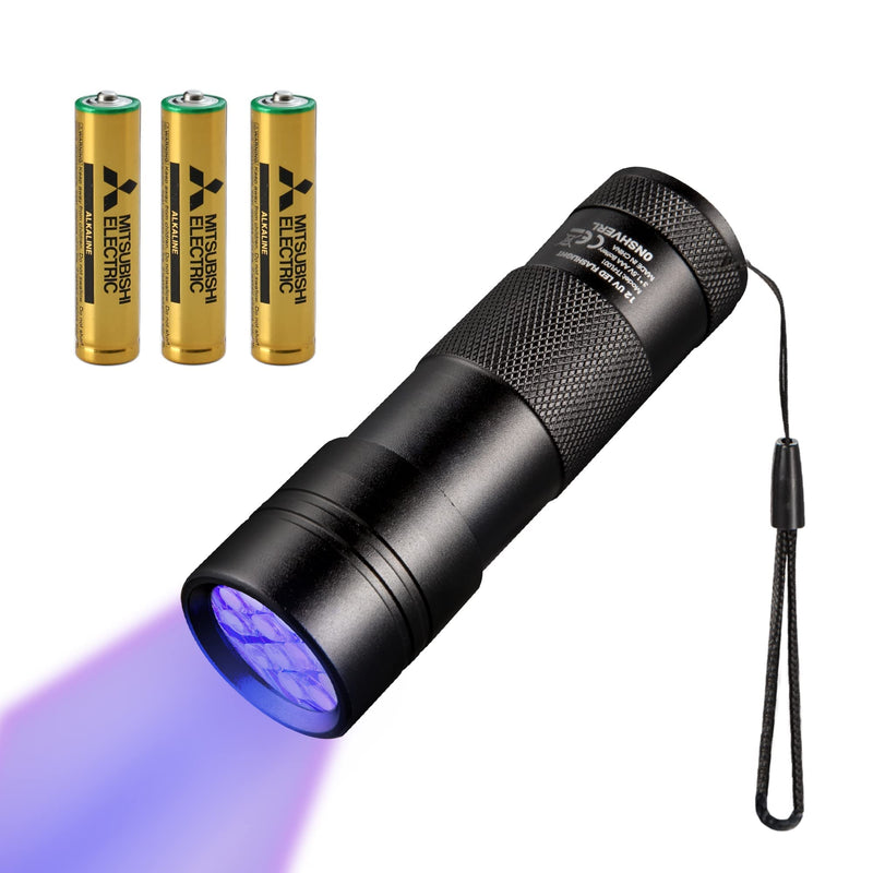 UV Flashlight Black Light, Handheld Blacklight Flashlights 12 Led 395nm Mini Light Torch Detector for Dog Pet Urine Stains, Bed Bugs and Scorpions, AAA Batteries Included 12-LEDs UV Flashlight - PawsPlanet Australia