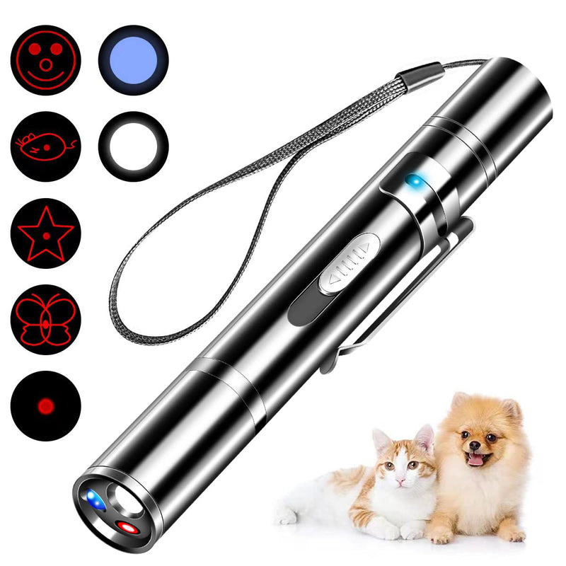 Cat Pointer Toy,Dog Laser Pointer,7 Adjustable Patterns Laser ,Long Range 3 Modes Training Chaser Interactive Toy,USB Recharge - PawsPlanet Australia