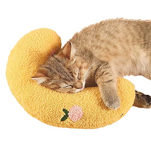 Little Pillow for Cats, Ultra Soft Fluffy Pet Calming Toy Half Donut Cuddler for Joint Relief Sleeping Improve Machine Washable Ginger - PawsPlanet Australia
