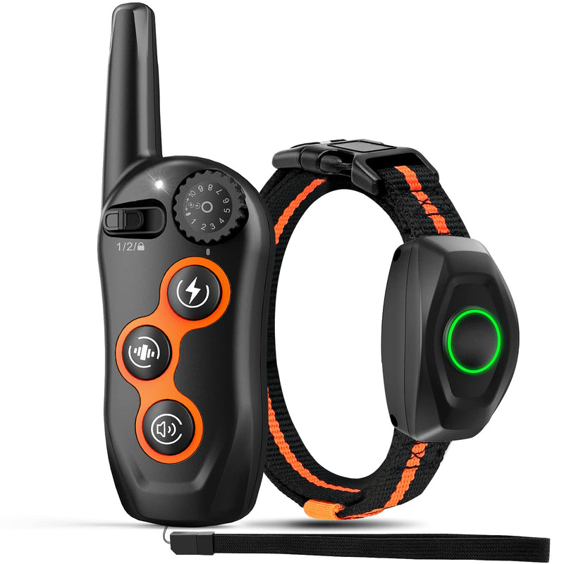 MAISOIE Dog Training Collar, 100% Waterproof Dog Shock Collar with Remote Range 1300ft, 3 Training Modes, Beep, Shock, Vibration, Rechargeable Electric Shock Collar for Small Medium Large Dogs - PawsPlanet Australia