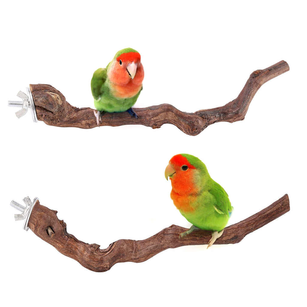 Mogoko Natural Bird Perches Grapevine Birdcage Stands Parrot Cage Accessories for Parrots, Parakeets Cockatiels, Conures, Macaws, Love Birds, Finches 2Packs Bird Pirch - PawsPlanet Australia