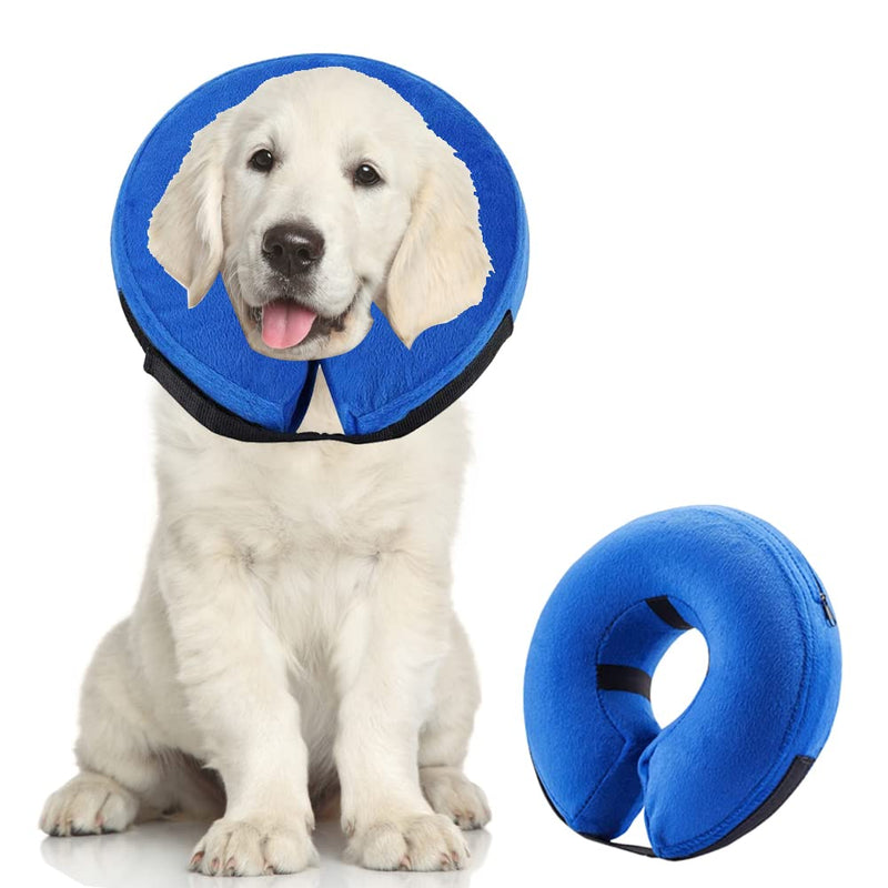 QIYADIN Soft Dog Recovery Collar, Adjustable Protective Inflatable Pet Cone for Dogs and Cats After Surgery, Prevent Pets from Biting & Scratching Large - PawsPlanet Australia