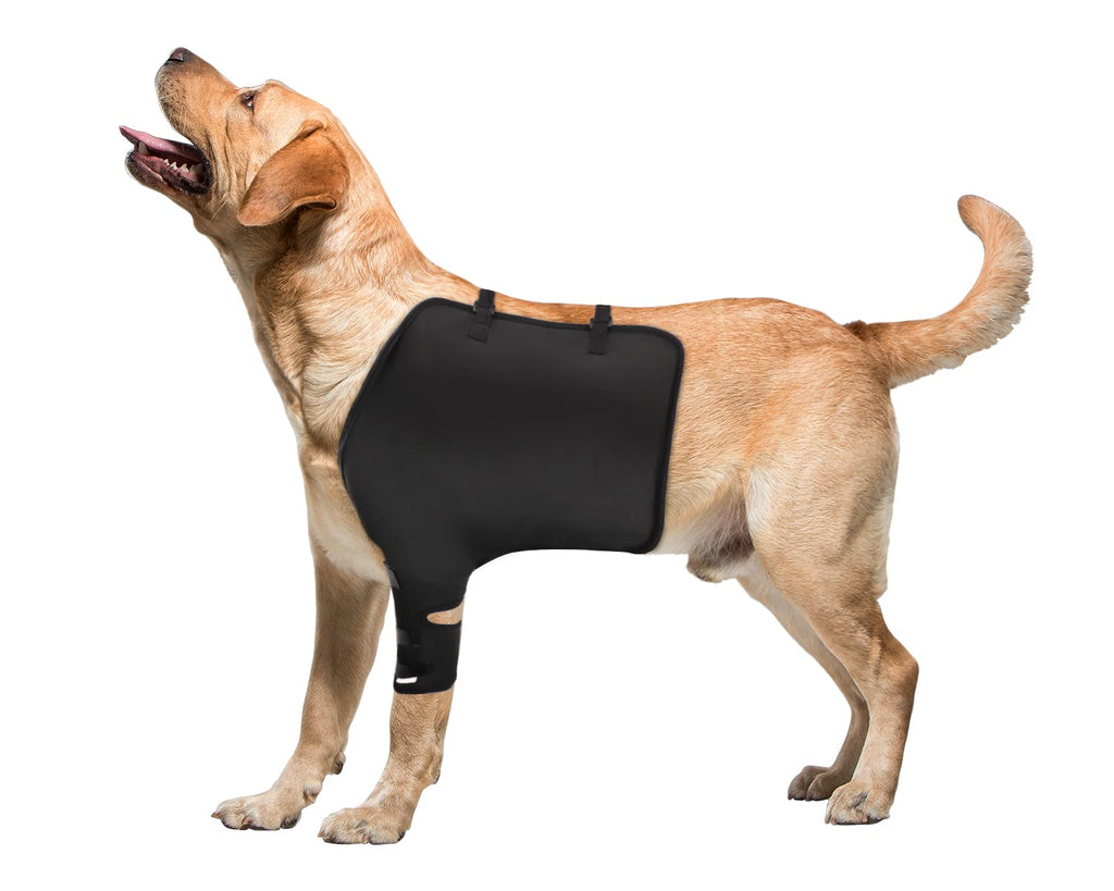 Petbobi Dog Recovery Sleeve After Surgery for Large Dogs, Soft and Breathable Space Cotton Material Dog Leg Sleeve for Dog Wound Care, Dog Cone Alternative to Stop Licking, Black Left Front Leg(XL) - PawsPlanet Australia