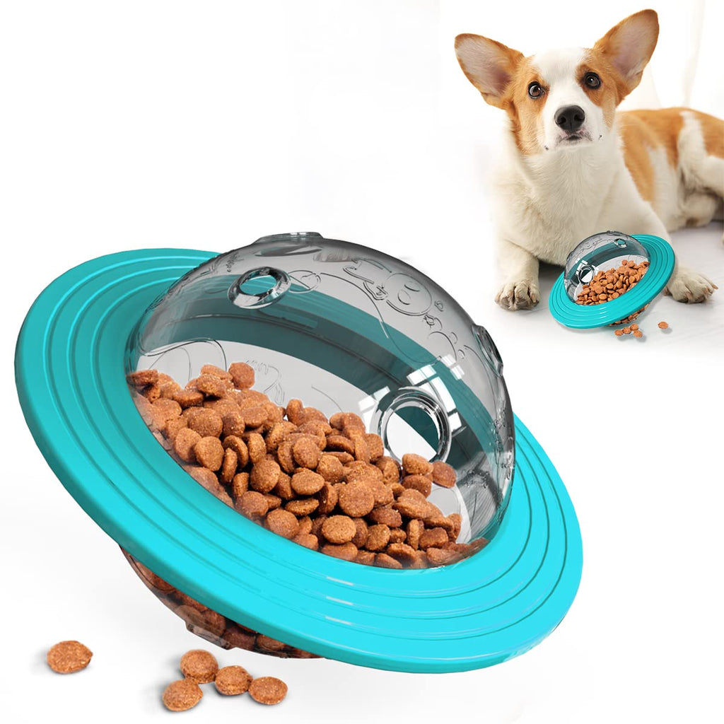 BANUKEQI Dog Food Toys Leaking Dispenser Flying Balls,Pet Food Dry Storage Dispensing Puzzle Toy Blue - PawsPlanet Australia