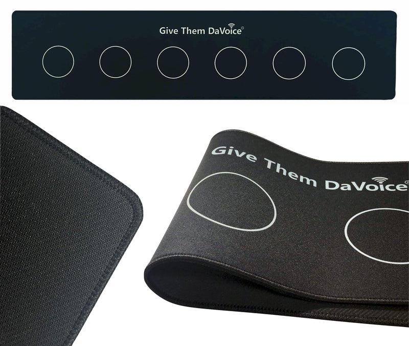 DaVoice Dog Button Mat (6 Button Placements) for Dog Communication Buttons, Dog Buttons for Communication Board, Dog Speaking Word Training Talking Button Pad (Buttons and Attachments Not Included) - PawsPlanet Australia