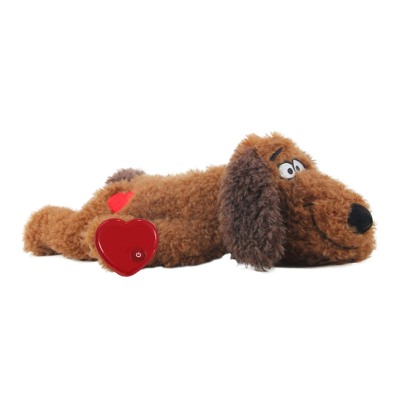 All For Paws Heartbeat Dog Toy,Dog Anxiety Relief,Dog Toys,Pet Toys,Dog Anxiety Relief Behavioral Training Aid Toy Brown Dog 48cm - PawsPlanet Australia