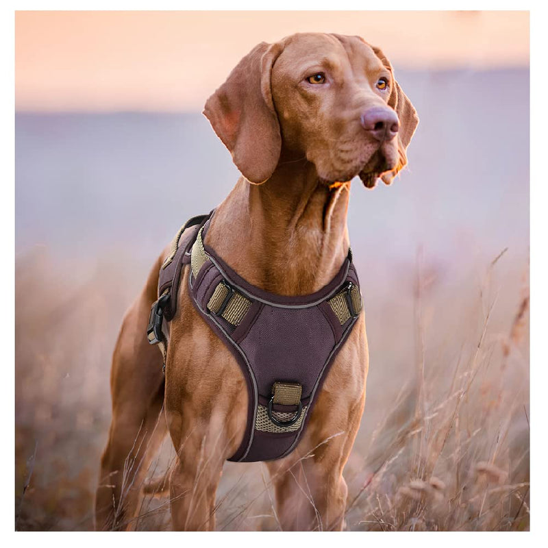 YVYV Tactical Dog Harness for Small, Large Dogs No Pull - Adjustable Pet Harness, Soft and Breathable Dog Vest, Reflective Harness for Small, Large Dog S(Neck:11.6-14.2'',Chest:22.6-25'') - PawsPlanet Australia