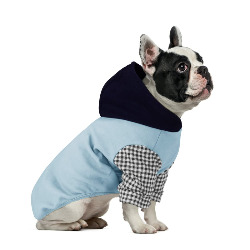 Soft Fleece Dog Sweatshirt - Warm Dog Sweaters for Small Medium Dogs Cats Cold Weather - Cat Sweater Pullover Stretchy Hoodie Easy On - Comfortable Dog Winter Clothes Pet Sweaters Vest for Doggie XS Hooded Blue - PawsPlanet Australia