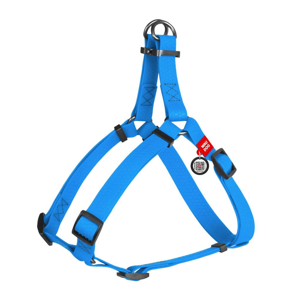 Waterproof Dog Harness - Adjustable Dog Harness for Large Dogs, Small and Medium Dogs - Heavy Duty Dog Harnesses with Durable Metal Clasp and QR Dog Tag - Boy & Girl Dog Harnesses S: 16-22" Blue - PawsPlanet Australia