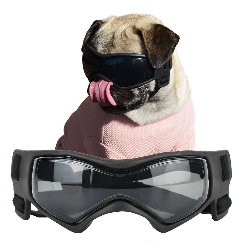 SLDPET Dog Goggles for Small Breed Dog Sunglasses Dog UV Sunglasses Windproof Soft Frame Adjustable Straps for Small/Medium Puppy Dogs Black - PawsPlanet Australia