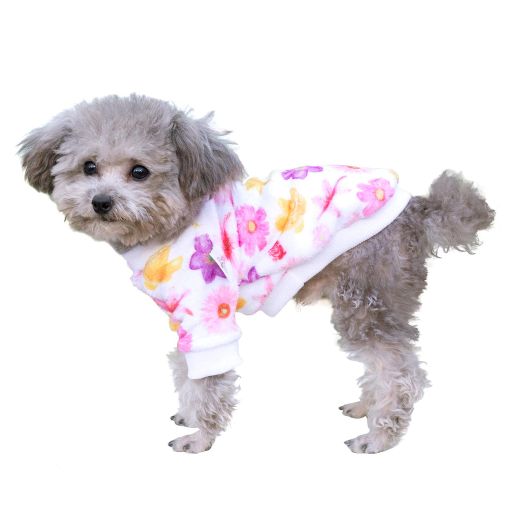 CuteBone Dog Christmas Sweater Coat Thick Velvet Pet Clothes Cat Onesie Fit Your Puppy Warm in Frozen Cold Weather X-Small Blooming flowers - PawsPlanet Australia
