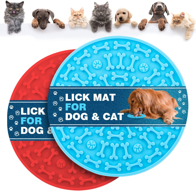 MooonGem Dog Lick Pad, Pet Bathing Distraction Pads, Wall Mounted Silicone Slow Feeder Lick Mat with Strong Suction for Dog Bathing Grooming, 2 Pack - PawsPlanet Australia