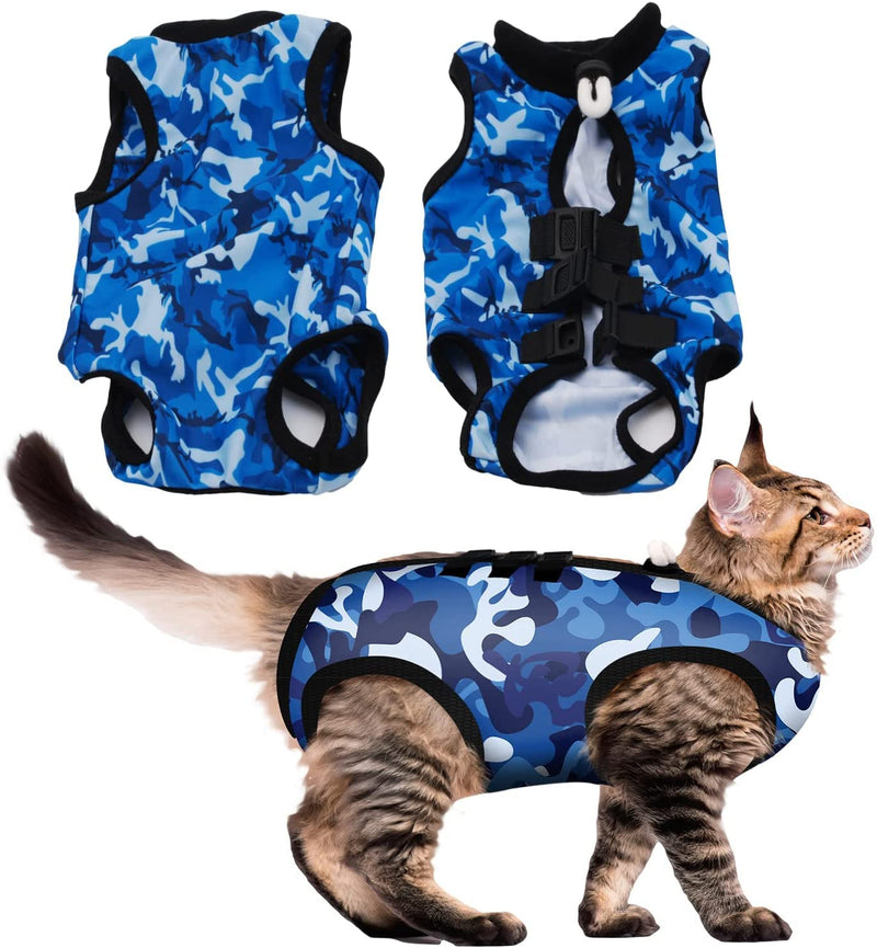 lexvss Cat Recovery Suit for Abdominal Wounds, Professional Cat Surgical Recovery Suit, E-Collar Alternative after Surgery, Soft Kitten Spay Recovery Suit Prevent Licking Wounds for small medium large cats PS-10L - PawsPlanet Australia