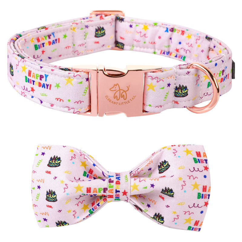 Elegant little tail Dog Collar with Bow, Bow Tie Dog Collar, Cute Dog Bowtie Pet Gift Dog Collar for Large Medium Small Dogs X-Small (Pack of 1) Birthday Cake - PawsPlanet Australia