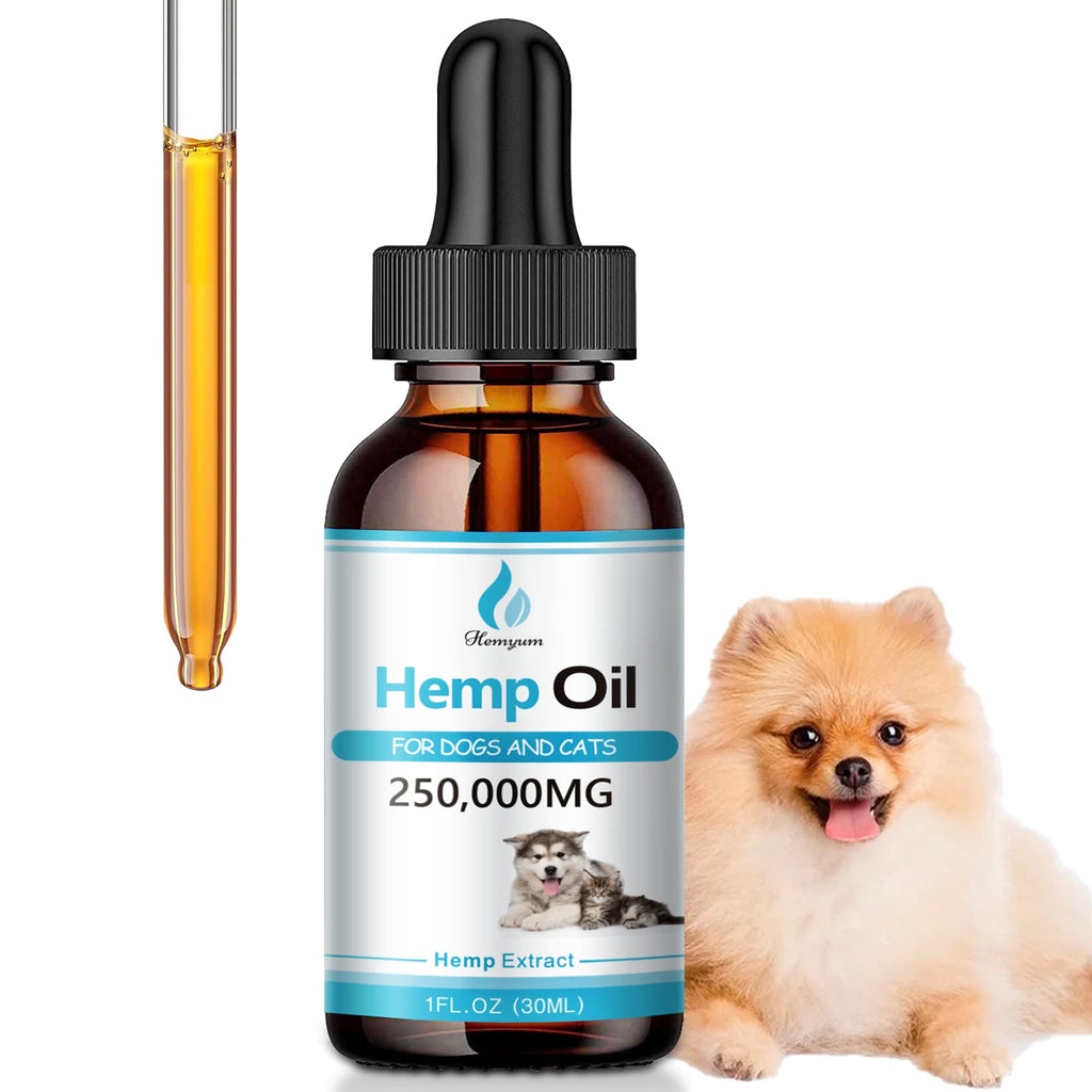 Organic Pets Hemp Oil for Dogs and Cats - 250,000mg Natural Hemp Extract - for Pain, Anxiety & Stress Relief - Supports Joints Hip & Skin Health - Pets Calming Drops Tincture 1-Pack - PawsPlanet Australia