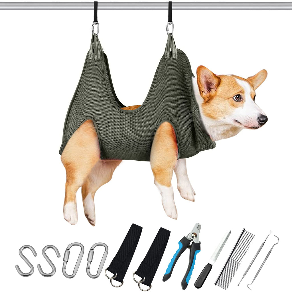 Coomazy Pet Grooming Hammock for Dogs Cats, 8 in 1 Breathable Dog Grooming Harness Pet Restraint Bag, Dog Grooming Helper for Bathing, Washing, Grooming, Trimming, Teeth Cleaning - PawsPlanet Australia