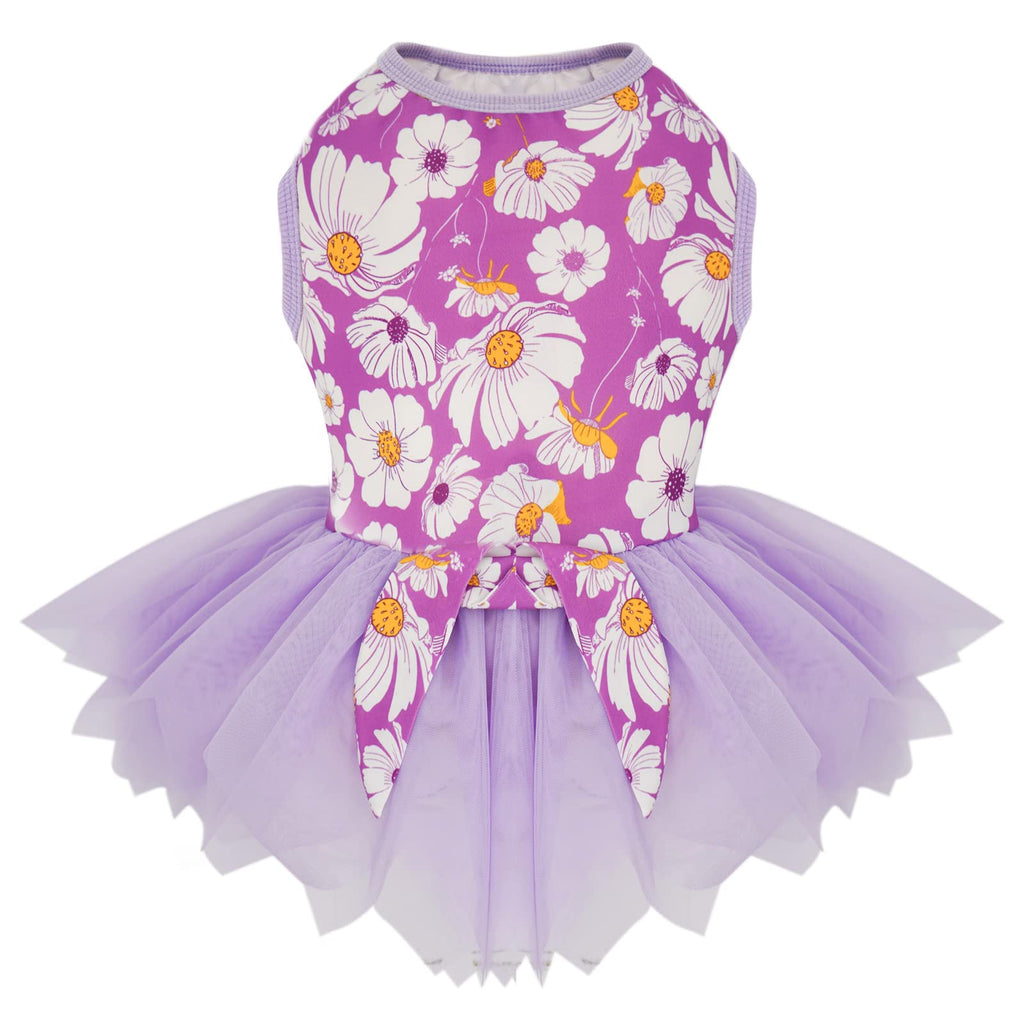 KYEESE Dog Dress Tiered Layer Tutu Tulle Dogs Party Dresses Puppy Dress for Small Dogs Summer X-Small (Pack of 1) Purple - PawsPlanet Australia