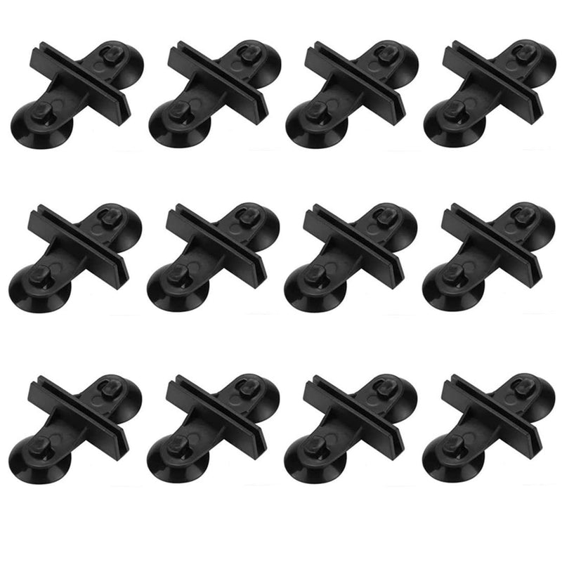 bnafes Aquarium Fish Tank Breeding Separator Glass Suction Cup Divider Sheet Holder Clip 12Pcs Black - PawsPlanet Australia