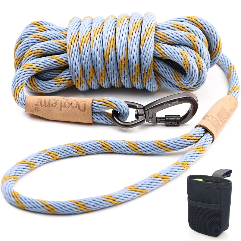 DogLemi Long Leash for Dogs Training, 15 ft Dog Rope Leash, Super Light Tie Out Check Cord, Heavy Duty Pet Recall Outside Training Line for Large Medium Small Dogs Walking Camping Leads Blue - PawsPlanet Australia
