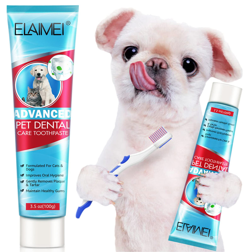 Dog Toothpaste, Mint Dog/Cat Dental Care Toothpaste, Professional Dog Cat Tooth Brushing Kit, Fresh Breath Dental Care Gel for Pets - PawsPlanet Australia