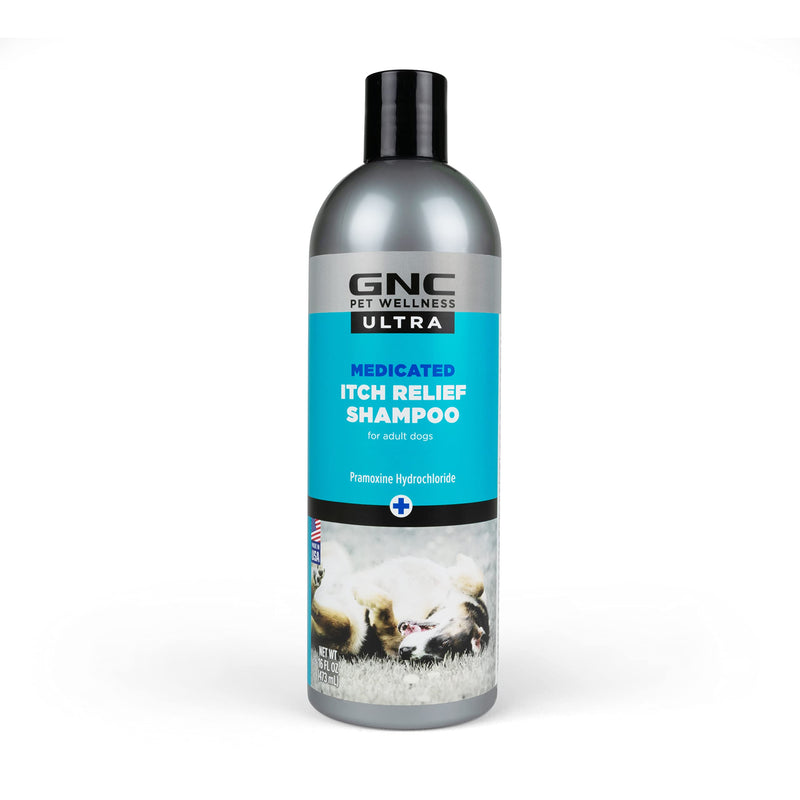 GNC Ultra Medicated Itch Relief Shampoo & Conditioner 16oz | Soothing Shampoo and Conditioner for Dogs with Oats & Pramoxine Hydrochloride Medicated Itch Relief for Dogs Shampoo - 16 Ounce - PawsPlanet Australia