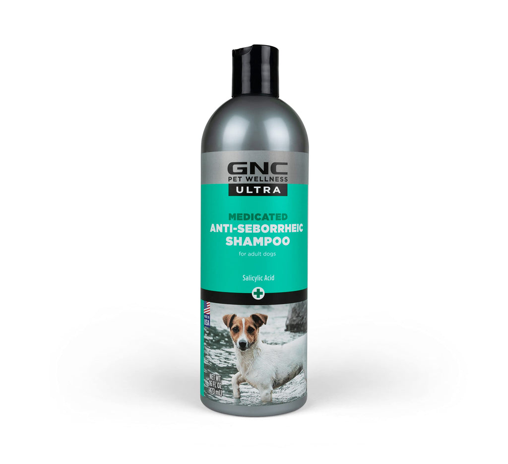 GNC Ultra Medicated Dog Shampoo, 16 oz - Hypo-allergenic Dog Shampoo, Anti-Seborrheic Shampoo for Dogs - Medicated Pet Shampoo, GNC for Pets Dog Shampoo Anti-Seborrheic Shampoo - 16oz - PawsPlanet Australia