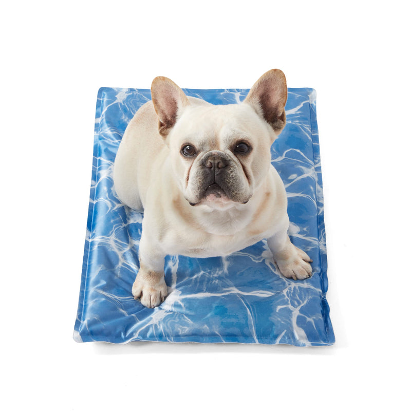 LESURE Dog Cooling Mat for Large Dogs - Water Injection Pet Cooling Pad, Durable Cooling Dog Bed Mats for Small, Medium & Large Dogs Cats, Blue Ocean Design - PawsPlanet Australia