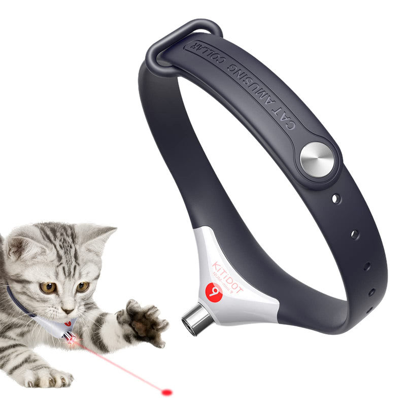 Cheerble Cat's Laser Toy USB Rechargeable Kitten 3 Modes Interactive Toy Adjustable Cat's KitiDot Electric Smart Amusing Collar for Indoor Cats Automatic Turn Off Timer Wearable on Neck Black - PawsPlanet Australia