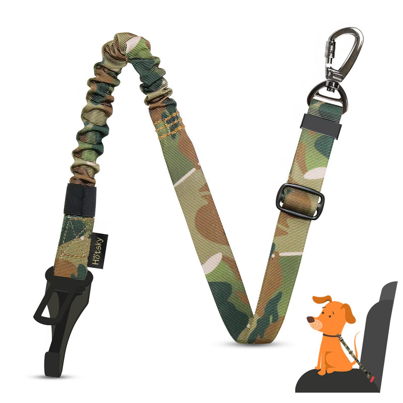 Dog Seatbelt, Updated 3-in-1Pet Car Seat Belt for Dogs, Bungee Dog Car Tether with Clip Hook Latch & Buckle, Heavy Duty Dog Safety Belt Harness with Swivel Aluminum Carabiner Camo - PawsPlanet Australia