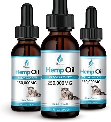 (2 Pack) Hemp Oil for Dogs and Cats - 250,000mg Natural Hemp Extract - for Pain Anxiety & Stress Relief - Supports Joints Hip & Skin Health 250000MG-3-Pack - PawsPlanet Australia