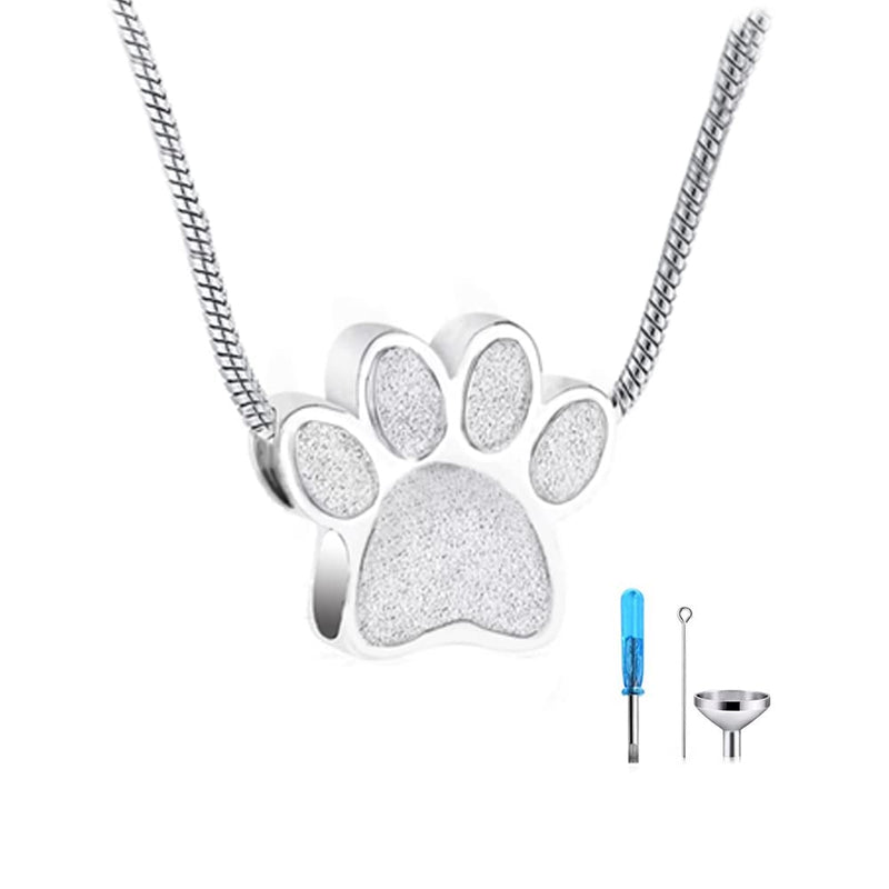 Cremation Necklace for Pet ashes Urn Necklace for Dog Cat Ashes Stainless Steel Cremation Jewelry Memorial Pet Ash Holder Silver - PawsPlanet Australia