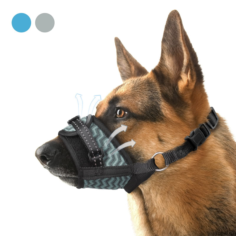 Dog Muzzle, Soft Breathable Dog Muzzle for Large Dogs, Adjustable Muzzle for Barking Biting and Chewing with Quick Release Buckle, No Bark Muzzle for Small Medium Large Sized Dog S(Circumference:4.7''-5.9''in) BLACK - PawsPlanet Australia